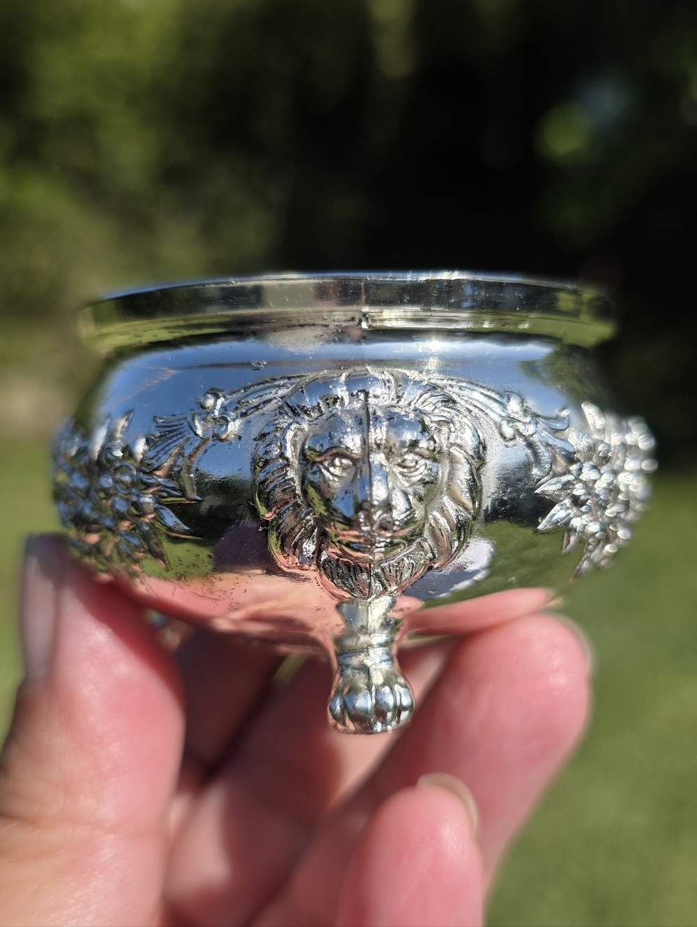 Vintage Raimond Silverplate Salt Cellar Set of 2 – NIB  Lion Head Footed